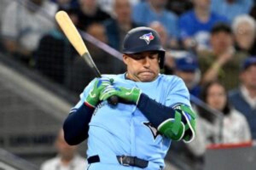 Blue Jays DH George Springer departs after HBP