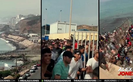 BREAKING VIDEO: Over 50,000 Military-Aged Men Invade Spanish Enclave As Chaos And Riots Erupt! Alex Jones Breaks Down How The Historical Significance Of This Islamic Clash With Spain That Looks Like Scenes Out Of The Movie “World War Z”
