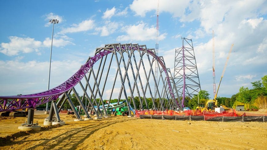 Six Flags mystery coaster already dominates skyline, with more record-breaking height to come
