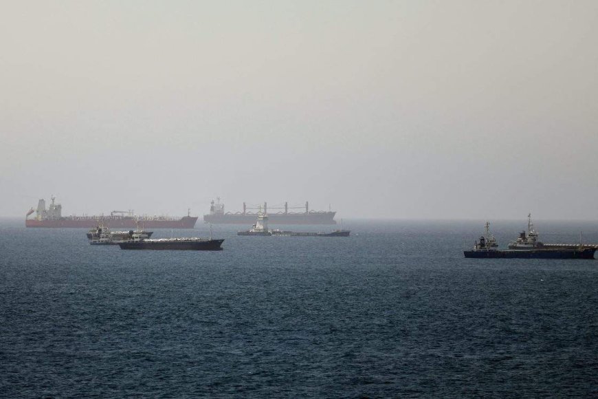 Tanker in the Strait of Hormuz caught fire after being struck by projectile