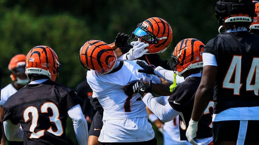 Ja'Marr Chase throws helmet as fight breaks out on first day of Bengals training camp