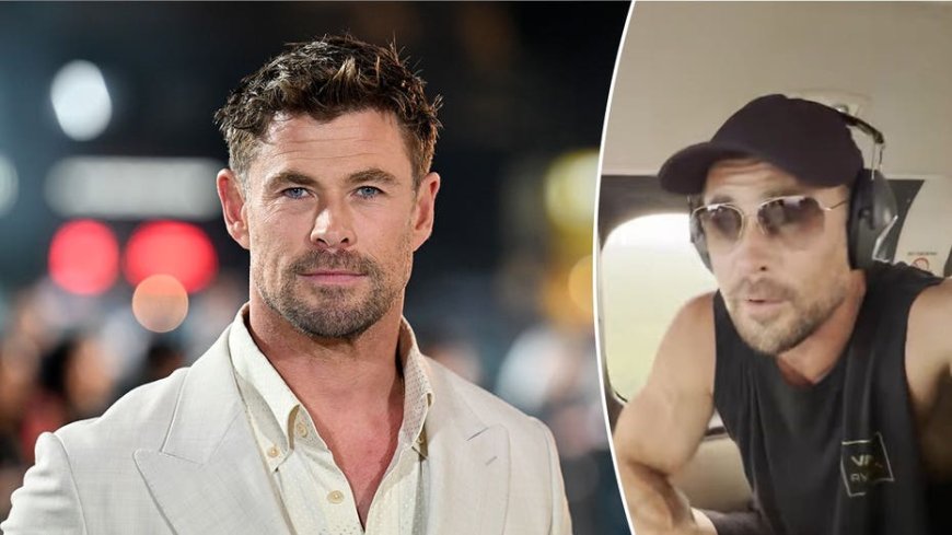 Chris Hemsworth shares terrifying footage from 'crazy' plane ride through lightning and severe turbulence