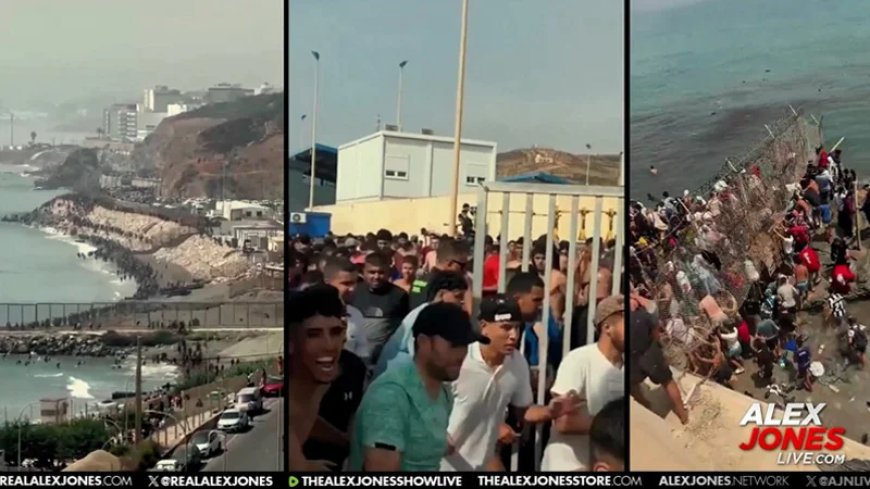BREAKING VIDEO: Over 50,000 Military-Aged Men Invade Spanish Enclave As Chaos And Riots Erupt! Alex Jones Breaks Down How The Historical Significance Of This Islamic Clash With Spain That Looks Like Scenes Out Of The Movie “World War Z”