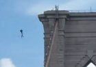 Shock Video: Naked Lunatic Jumps Off Brooklyn Bridge After Planting Flags