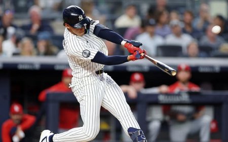 Yankees' George Lombard Jr, replacing embattled Anthony Volpe, mashes home run for first hit in MLB debut