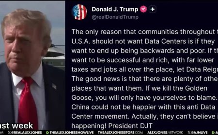 VIDEO: Trump Attacks Data Center Critics As “Backwards & Poor!”