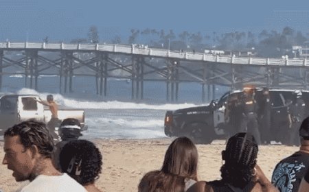 Suspected DUI driver leads cops on wild chase before dramatic takedown on popular California beach