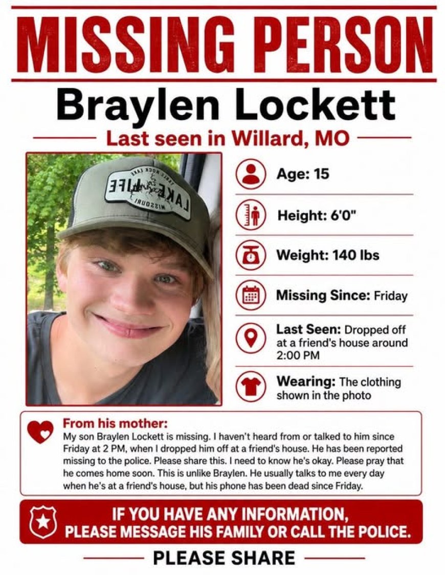 AMBER ALERT !!!! BRAYLEN LOCKETT - WILLARD MO