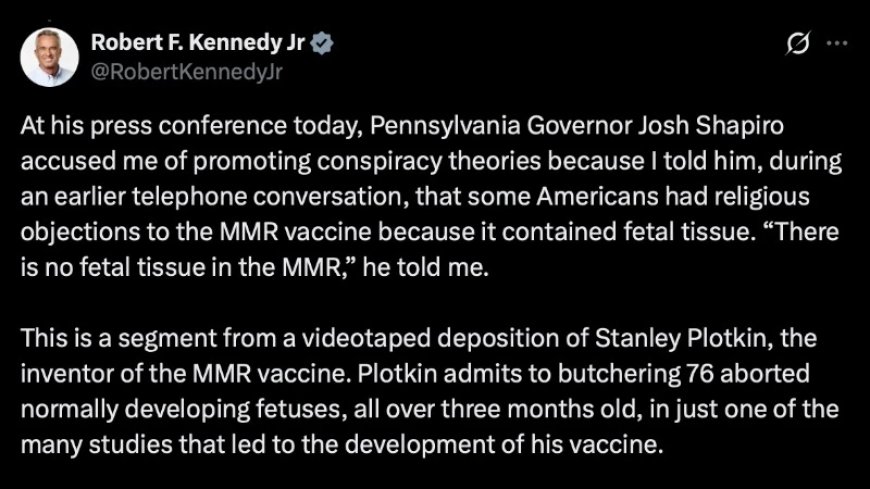RFK Jr. Confirms: This Vaccine Has ‘Billions’ Of Aborted Baby DNA Pieces