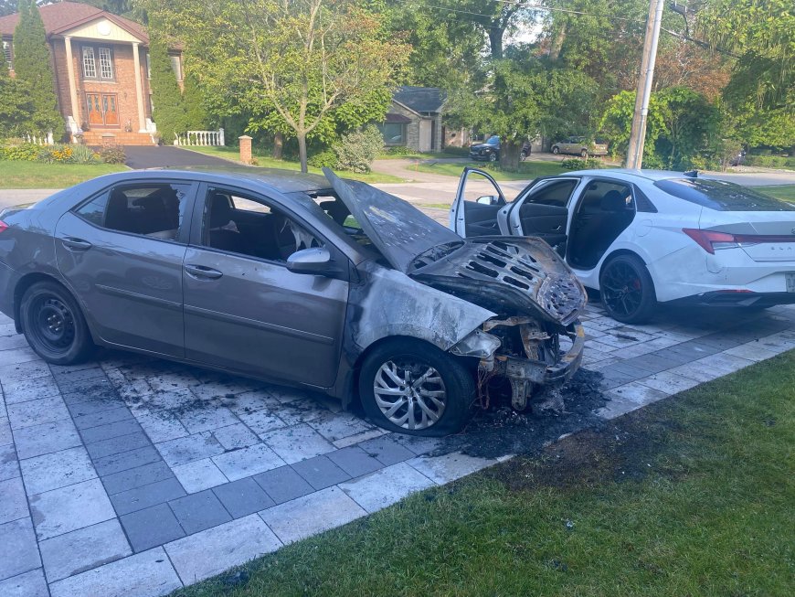 Police investigate triple vehicle fire in Toronto neighbourhood as arson