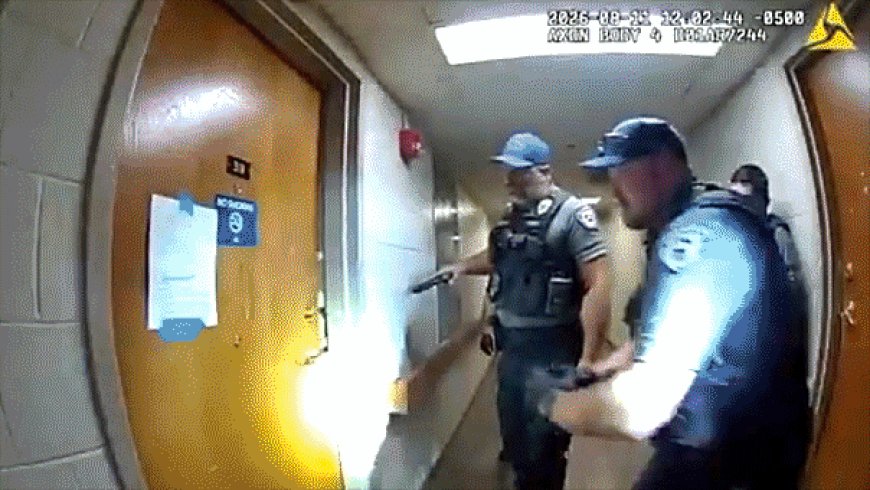 WATCH: Man accused of aiming flamethrower at officers serving eviction notice in wild bodycam video