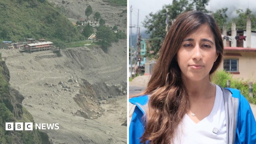 Once a village, now barren land - BBC in the valley devastated by floods