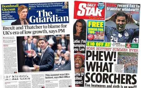 The Papers: 'Brexit and Thatcher to blame' and 'Hottest summer ever'