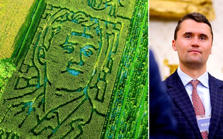 Indiana farm faces backlash after honoring Charlie Kirk with corn maze display