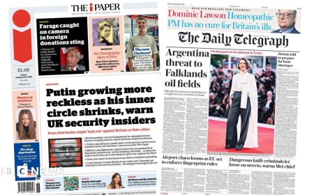 The Papers: 'Foreign donations sting' and 'Argentina threat to Falklands'