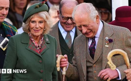 King and Queen join Highland games fans at Braemar Gathering