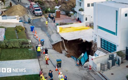 Sinkhole appears outside Malibu home thought to belong to Nicolas Cage