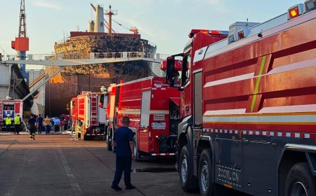 Fire aboard cargo ship undergoing repairs at busy Chinese port leaves 25 people dead, five more injured