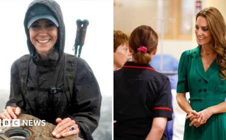 Kate visits cancer patients in hospital she helped fund with climb