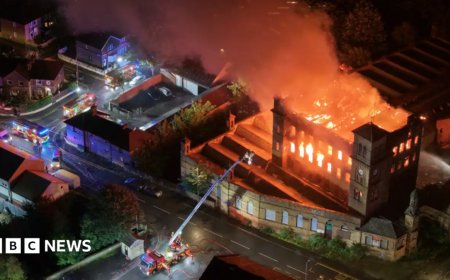 Major fire at derelict mill featured in Peaky Blinders and Downton Abbey