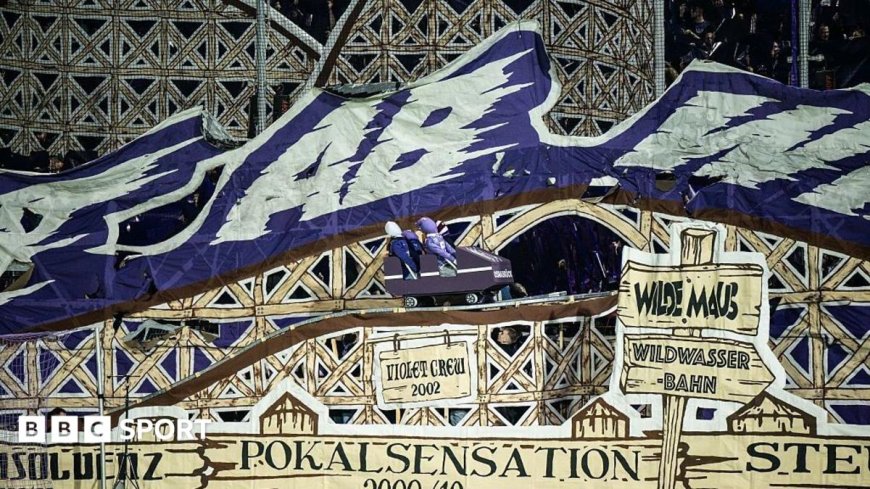 Osnabruck display tifo with working rollercoaster before Kane ruins fun