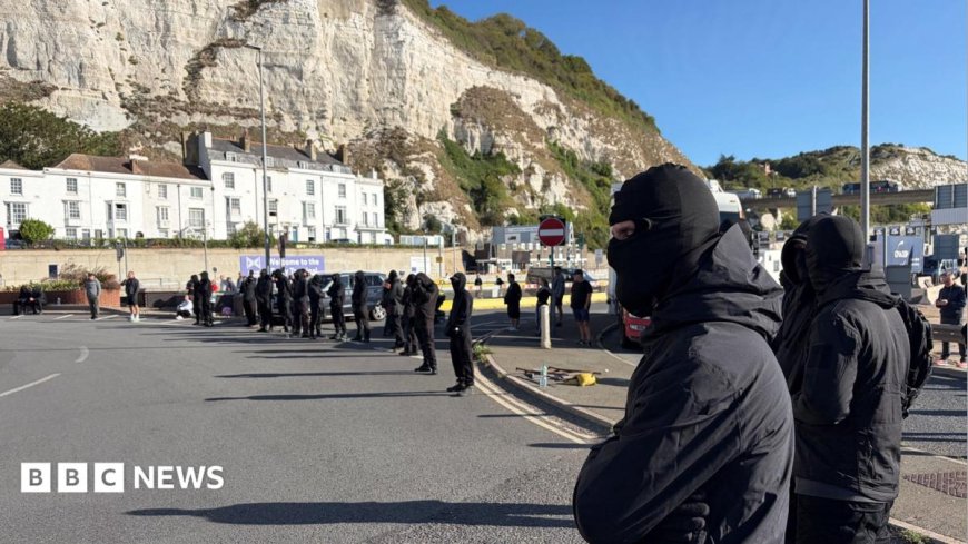 Masked protesters block access at Port of Dover