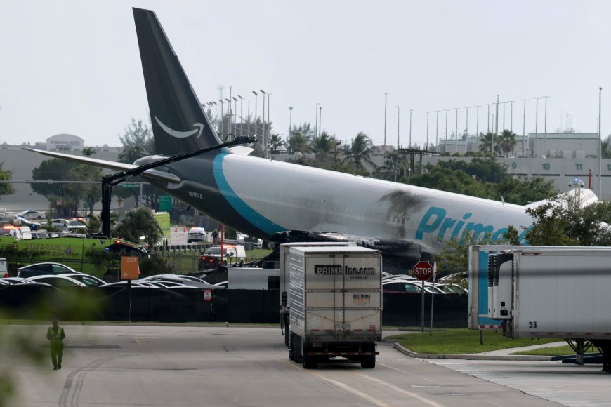 Amazon-contracted plane crashes at Miami airport after overrunning runway