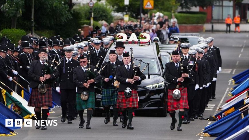 Hundreds mourn police officer killed in wrong-way A66 crash