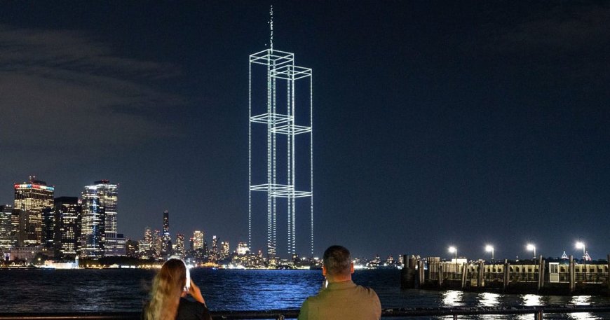 2,977 Drones Recreate Twin Towers Over Manhattan in Stunning 9/11 Tribute