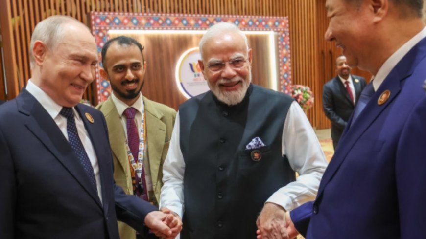 Big reunion at Brics: PM Modi, Xi &amp; Putin meet for 3rd time in 3 yrs; PM shares photo