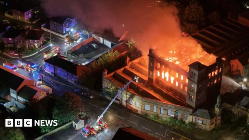 Major fire at derelict mill featured in Peaky Blinders and Downton Abbey