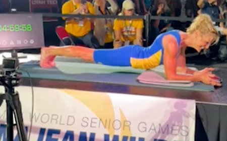 Grandmother of 12 holds plank for 5 hours in record-breaking feat
