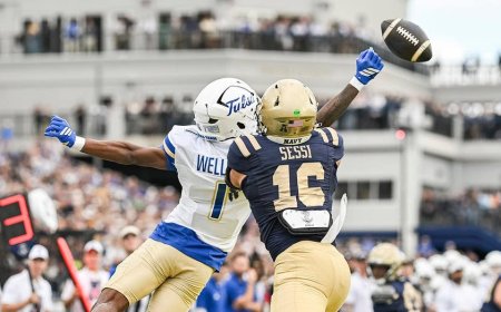Tulsa's David Wells Jr. tips ball to himself for improbable touchdown in wild play against Navy