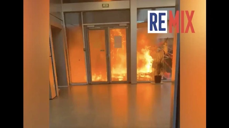‘Under Siege’ – Rioters Set Fire To The Entrance Of Vauquelin High School In Paris And Block The Exit With 100 Students And Staff Inside