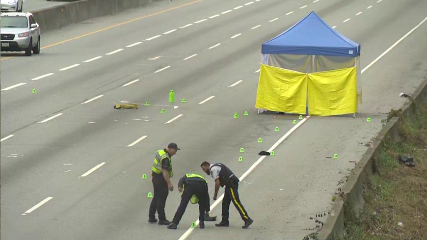 Highway 1 partially closed after man’s body found on road
