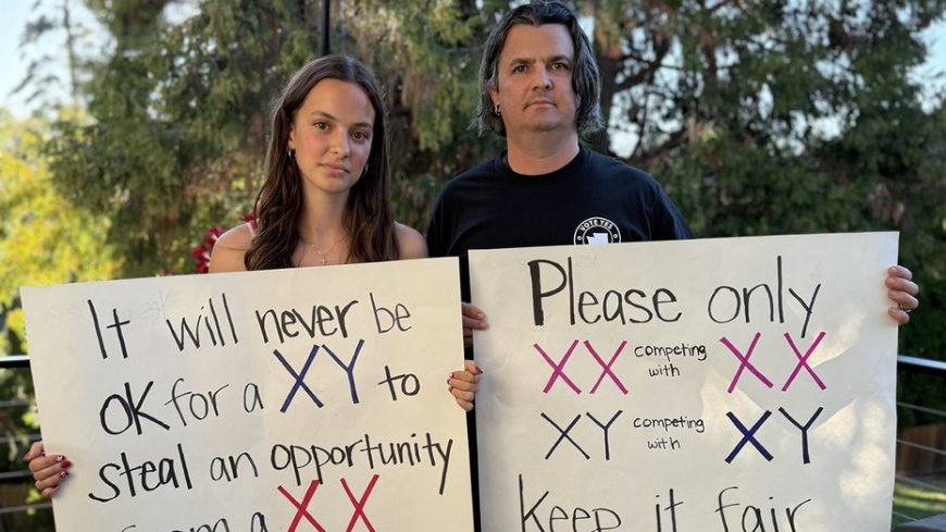 Dad banned from school grounds after protesting trans runner competing against his daughter